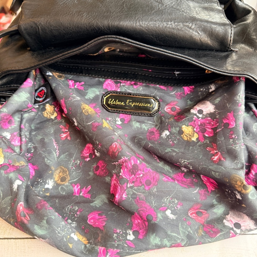 Urban Expressions | Black Vegan Leather Backpack - Picture 3 of 12
